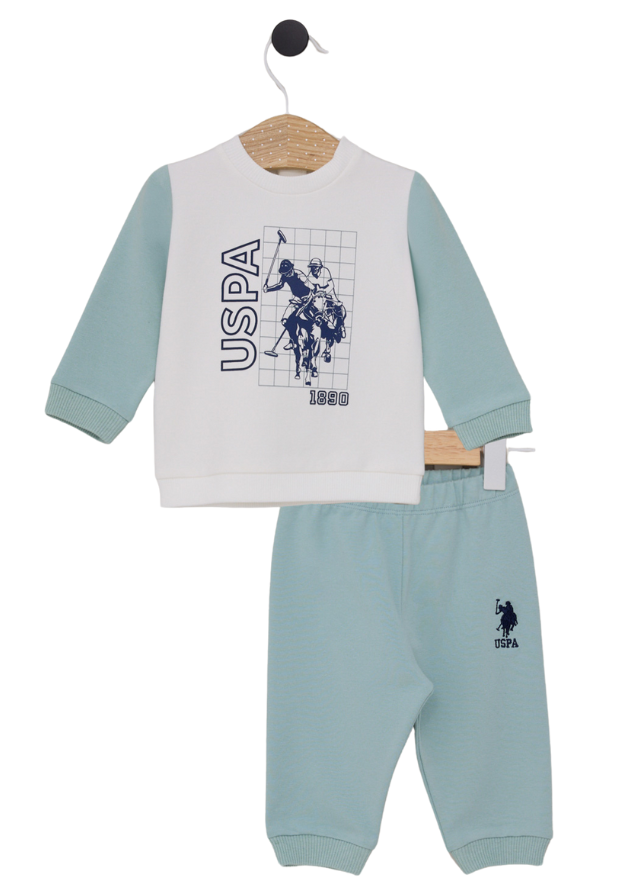 Set Trening 2 Piese Bluza si Pantaloni Verde Menta USB2094 V1 Us Polo Assn