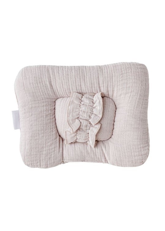 Andywawa AC25873 Beige Muslin Pillow Against Plagiocephaly