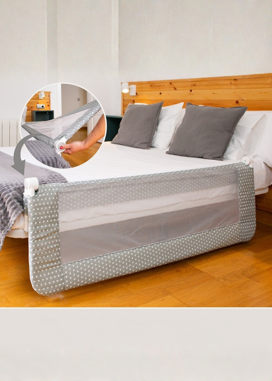 Bara de Protectie Patut Gri cu Stelute Albe 70x150 cm BR006 Interbaby