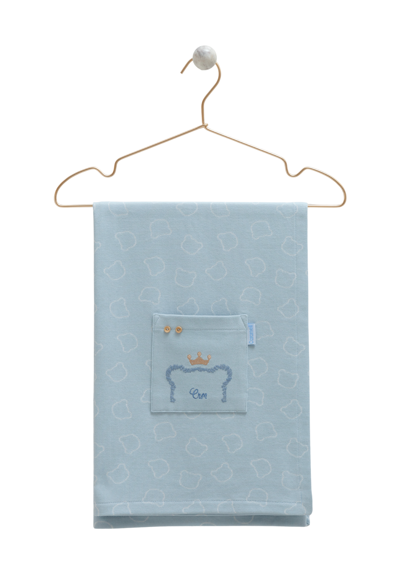 Pled Bumbac Bleu cu Imprimeu Ursi BTE1872 80 x 80 cm Mell Sweet Baby