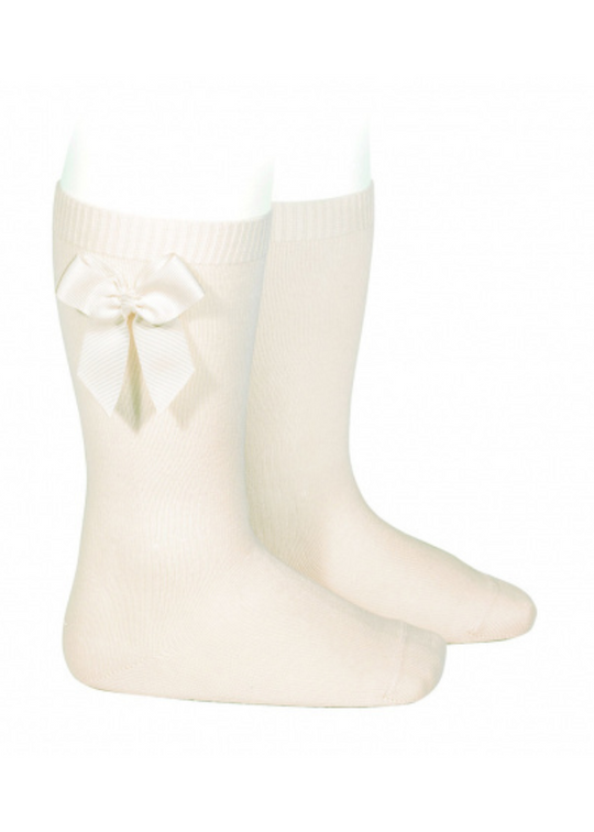 Ciorapi pentru Fetite Bumbac Crem cu Fundita 2482/2 Condor