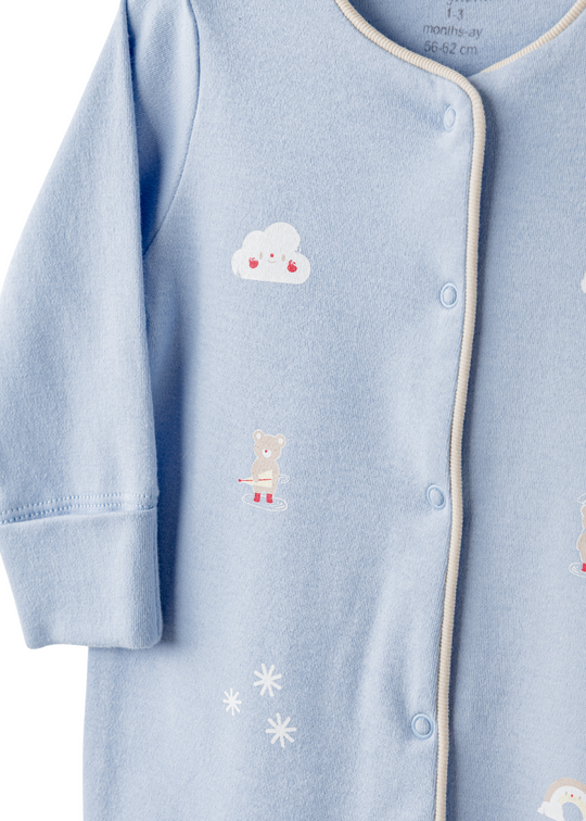 Salopeta Lunga Bleu cu Ursi si Nori AC26072 Andywawa