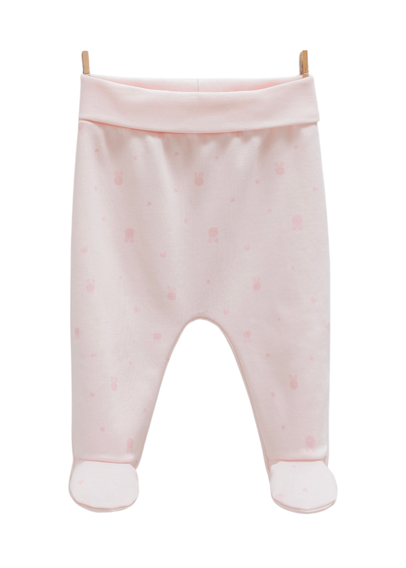 Set 2 Perechi de Pantaloni din Bumbac cu Picior Roz cu Flori APK1485 Mell Sweet Baby