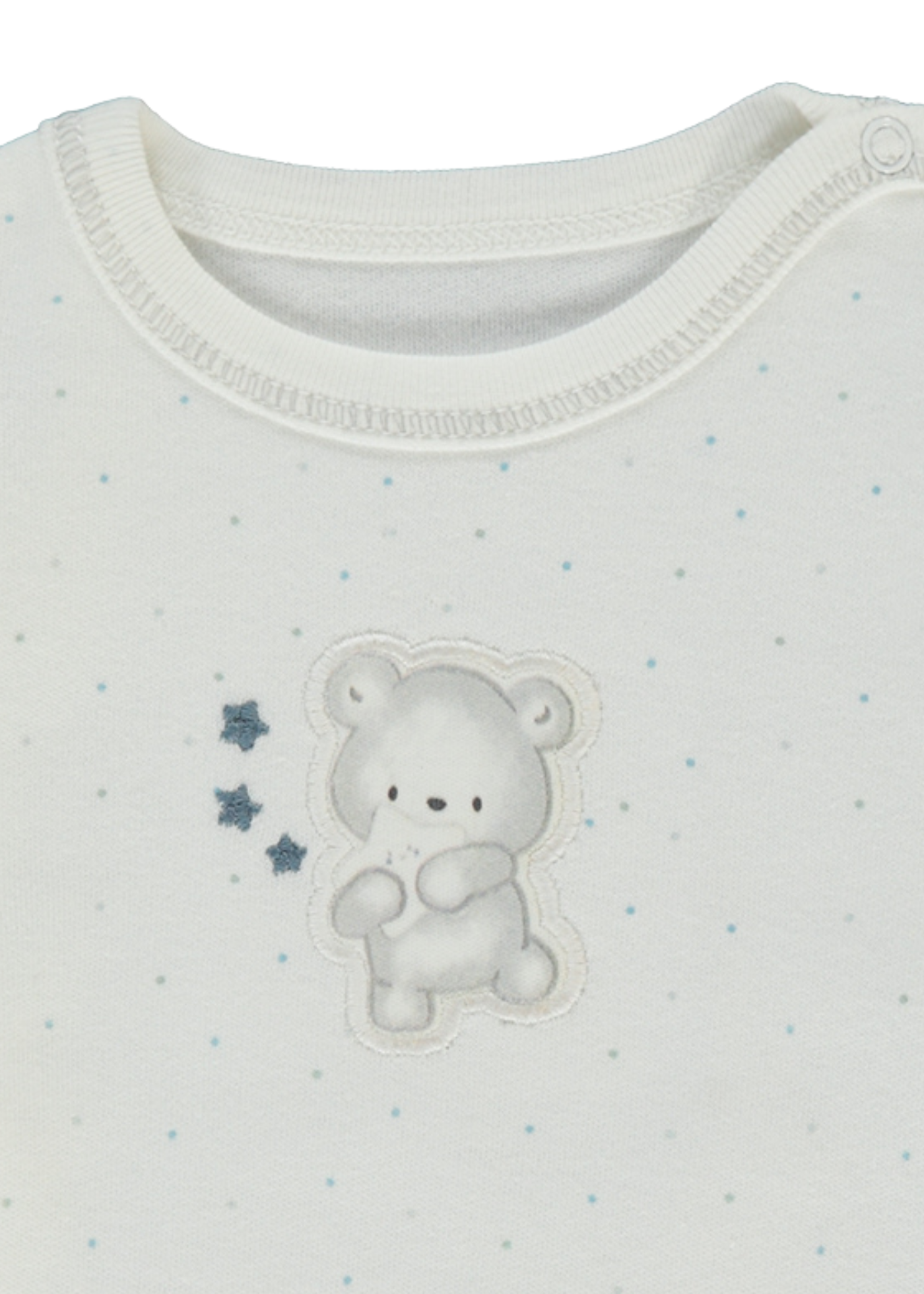 Body cu Maneca Lunga Crem cu Picouri si Urs T4043 Bebetto