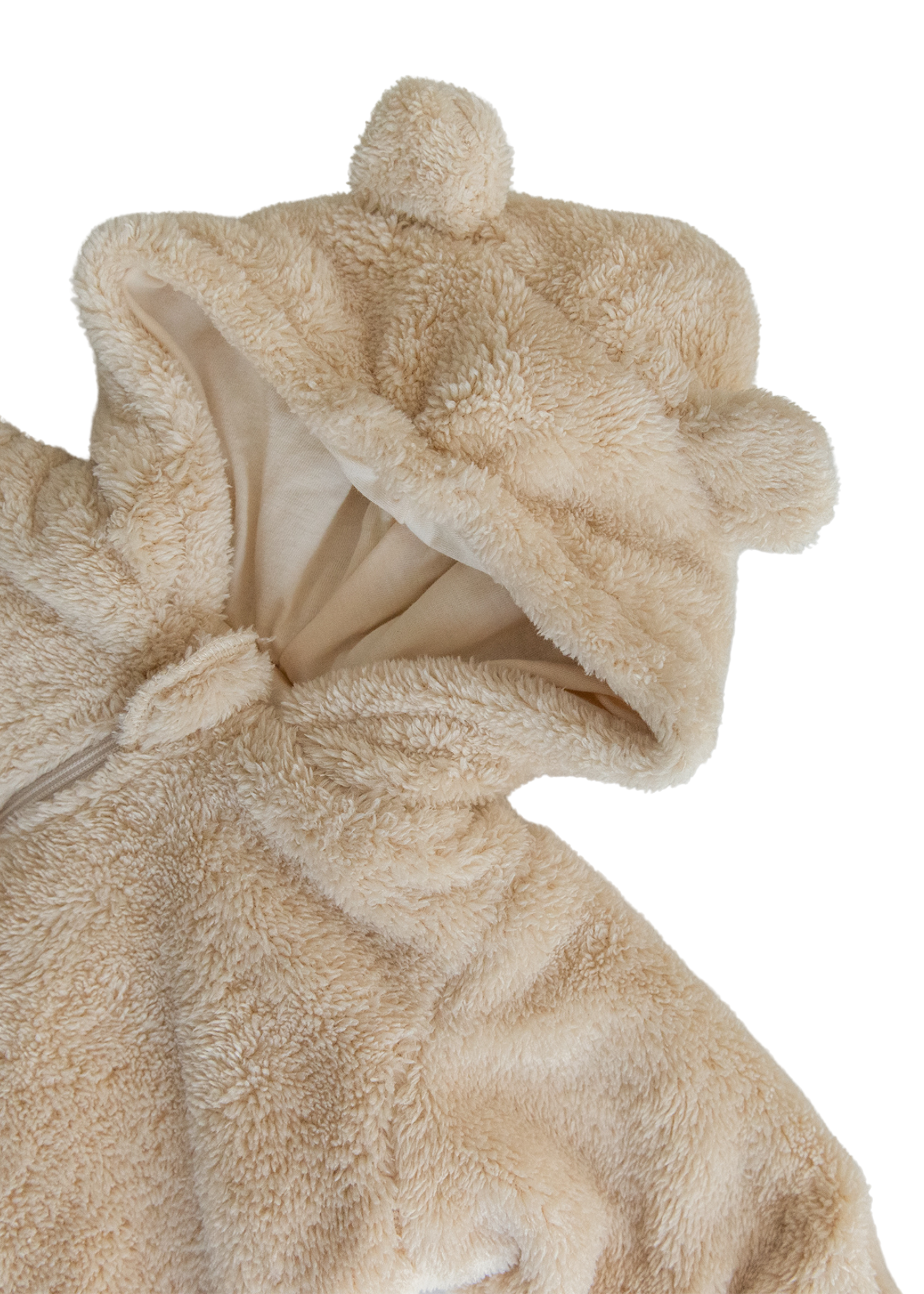 Combinezon Bej din Plus cu Fermoar si Gluga S60343 Kitikate