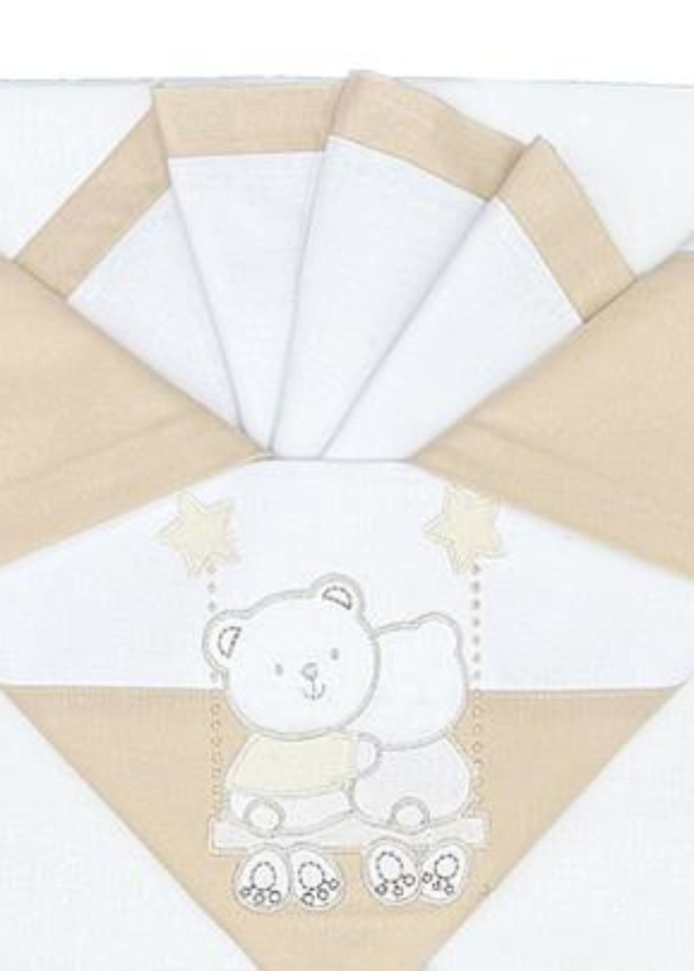 Set Lenjerie Patut 3 Piese Alb-Crem cu Ursuleti in Leagan D04 Andy&Helen
