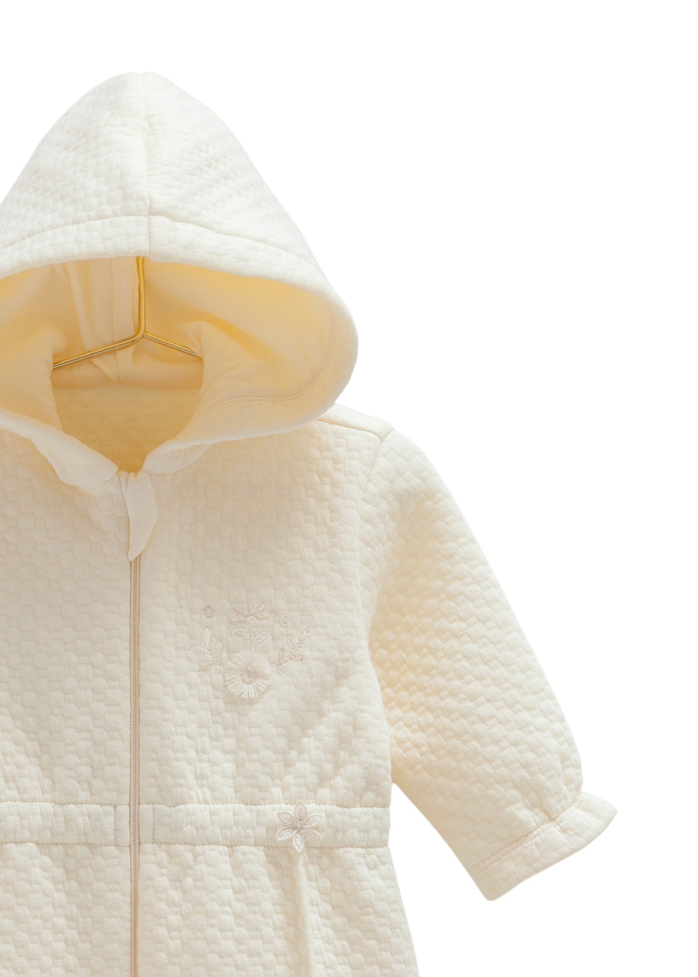 Combinezon Crem din Bumbac cu Fermoar si Elastic in Talie TK2030 Mell Sweet Baby