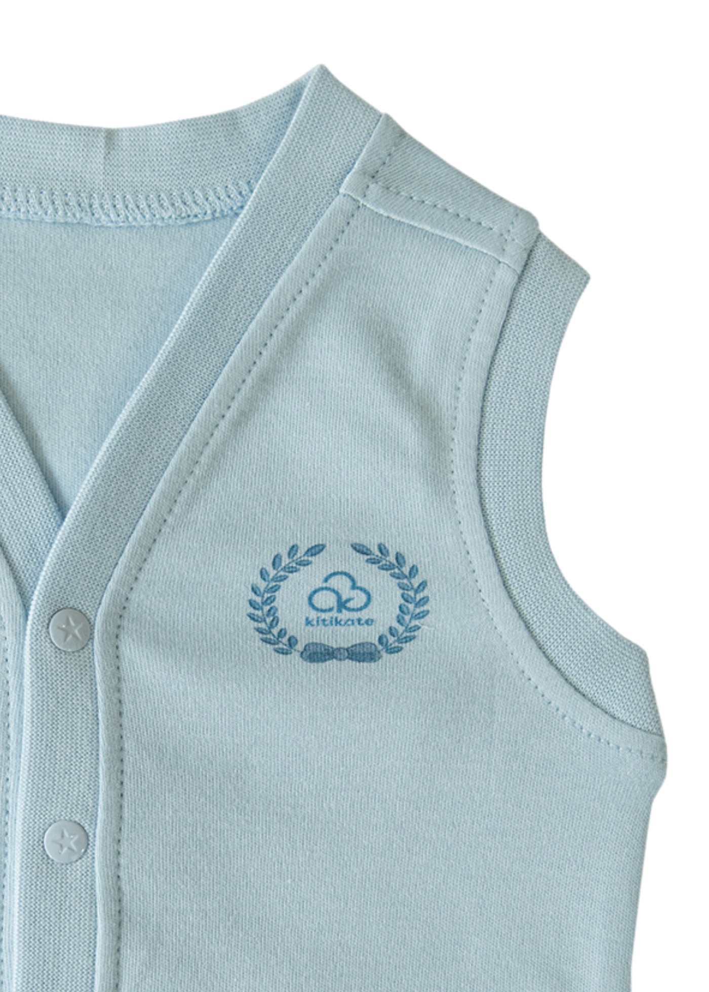 Vesta din Bumbac Organic Bleu cu Capse S26135 Kitikate