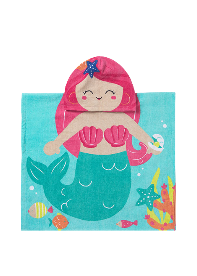 Prosop Plaja Tip Capa Turquoise cu Sirena 9919 Mayoral