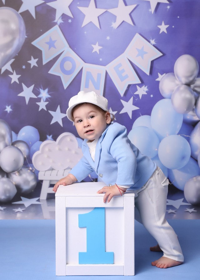 Costum Toma Sacou Bleu Pantaloni Crem Camasa Cu Model AnneBebe