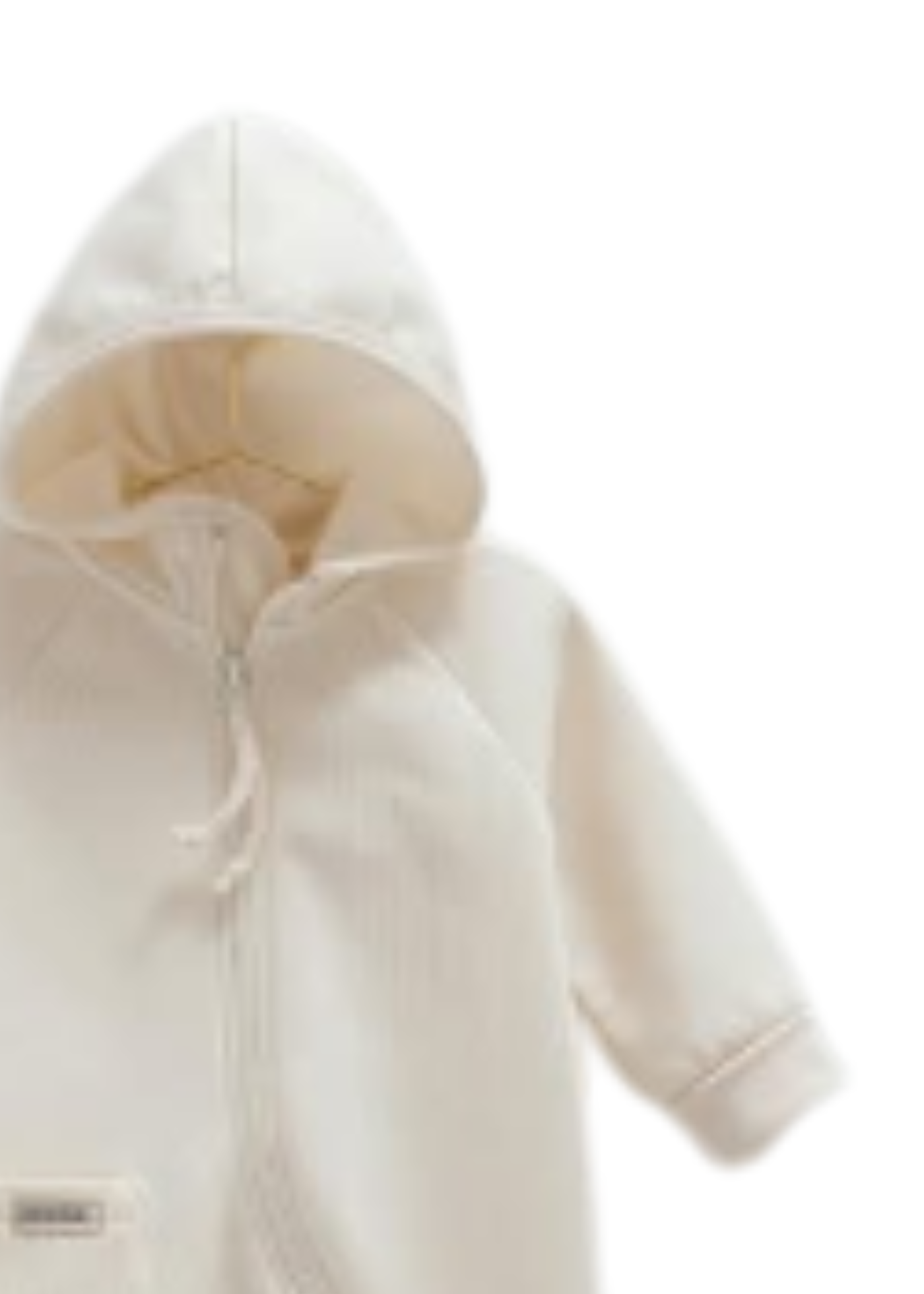 Combinezon Lung Crem din Bumbac cu Gluga TK1897 Mell Sweet Baby