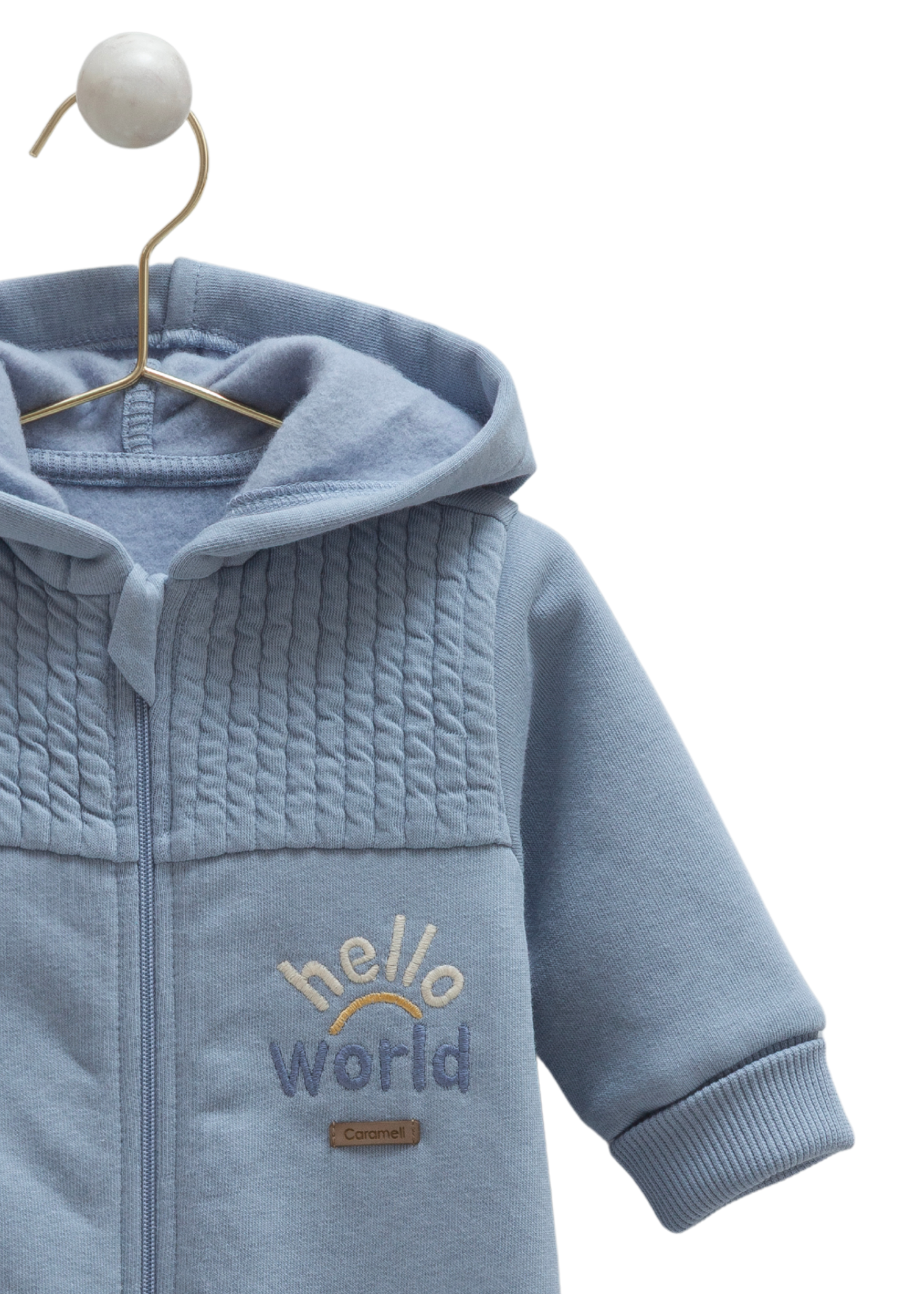 Combinezon Albastru Interior Pufos cu Gluga TE2093 Mell Sweet Baby