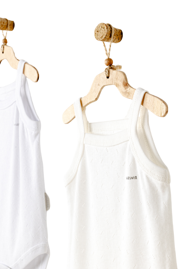 Set 2 Body Maieu Bretele Inguste Alb si Crem AC24703 Andywawa