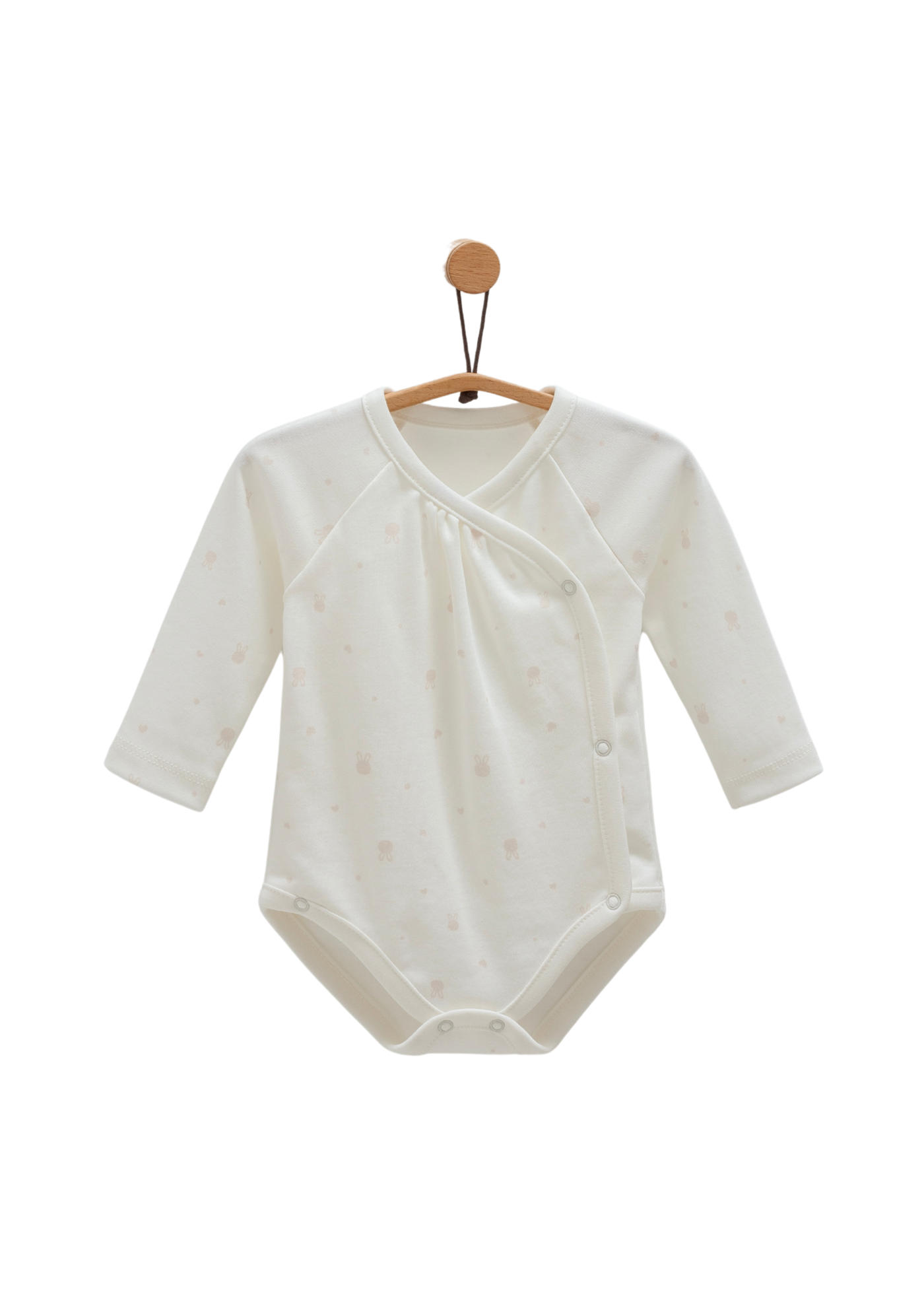Set 2 Body cu Maneca Lunga Crem cu Broderie Flori BK1481 Mell Sweet Baby