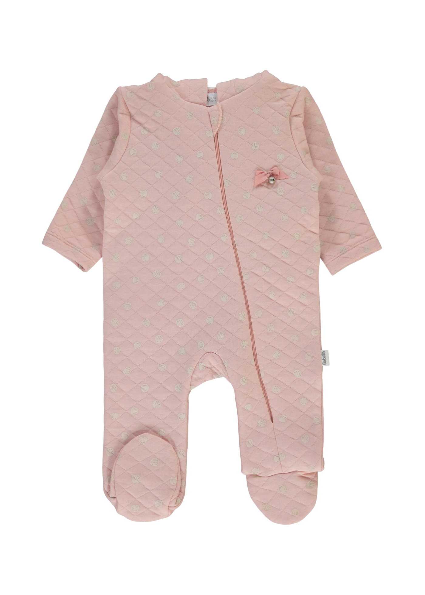 Salopeta Lunga Matlasata Roz Pudra cu Iepure si Fermoar K5118 Bebetto