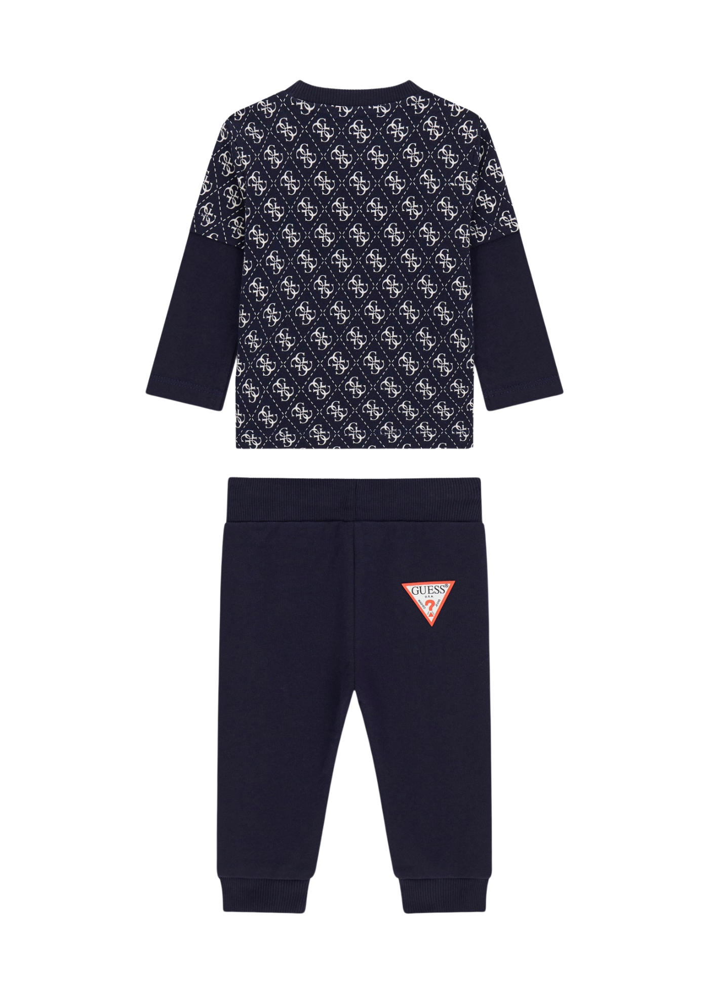 Set 2 Piese Bluza Bleumarin cu Monograma si Pantaloni Lungi Bleumarin I5YG00 K8HM4 P7SR Guess