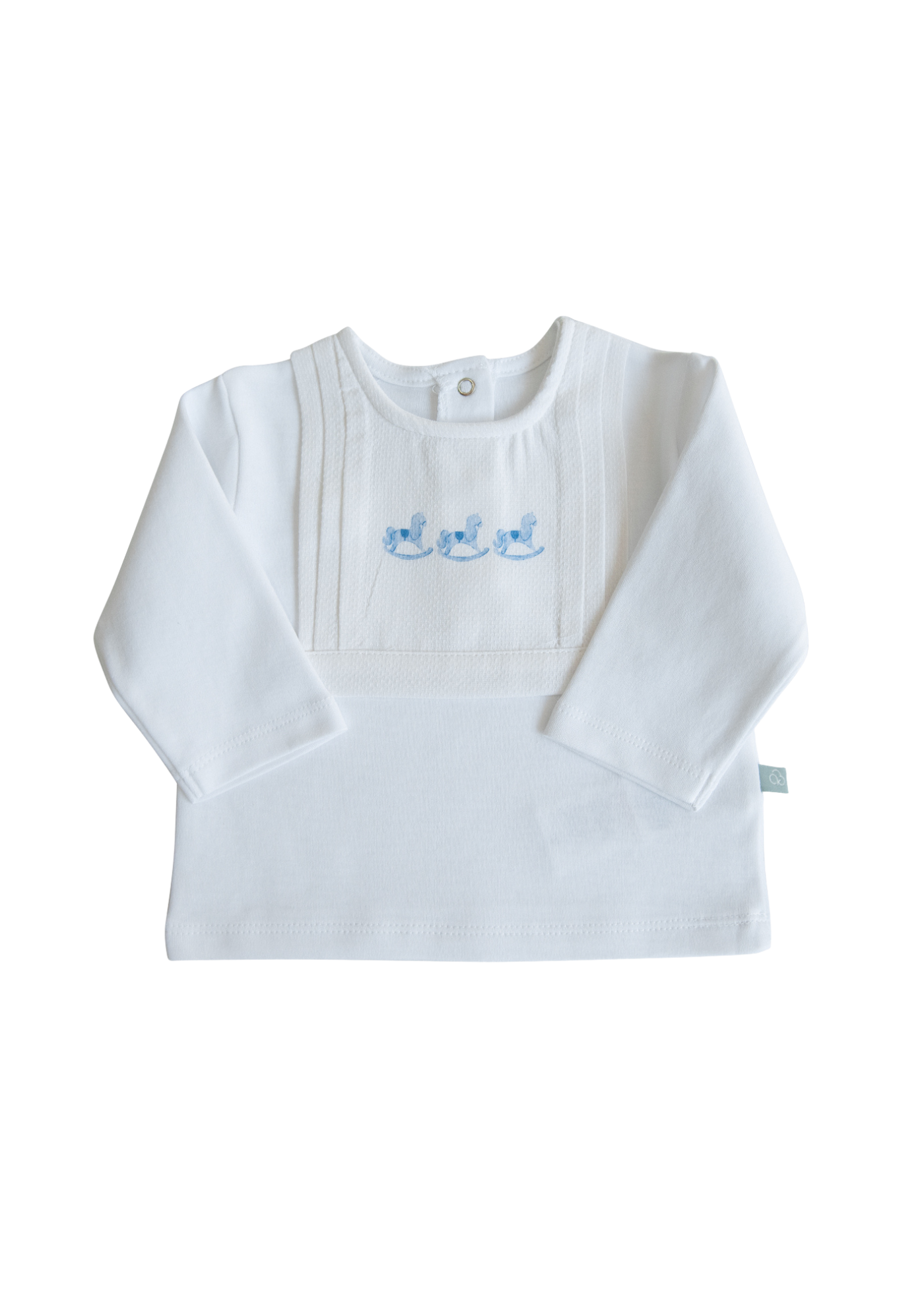 Set 2 Piese Bumbac Organic Alb cu Bleu cu Caluti My Toy S60340 Kitikate