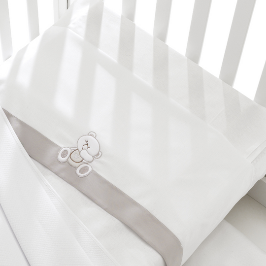 3 Piece Cotton Teddy Bear Bedding Set for Baby Crib Mirtillo Collection