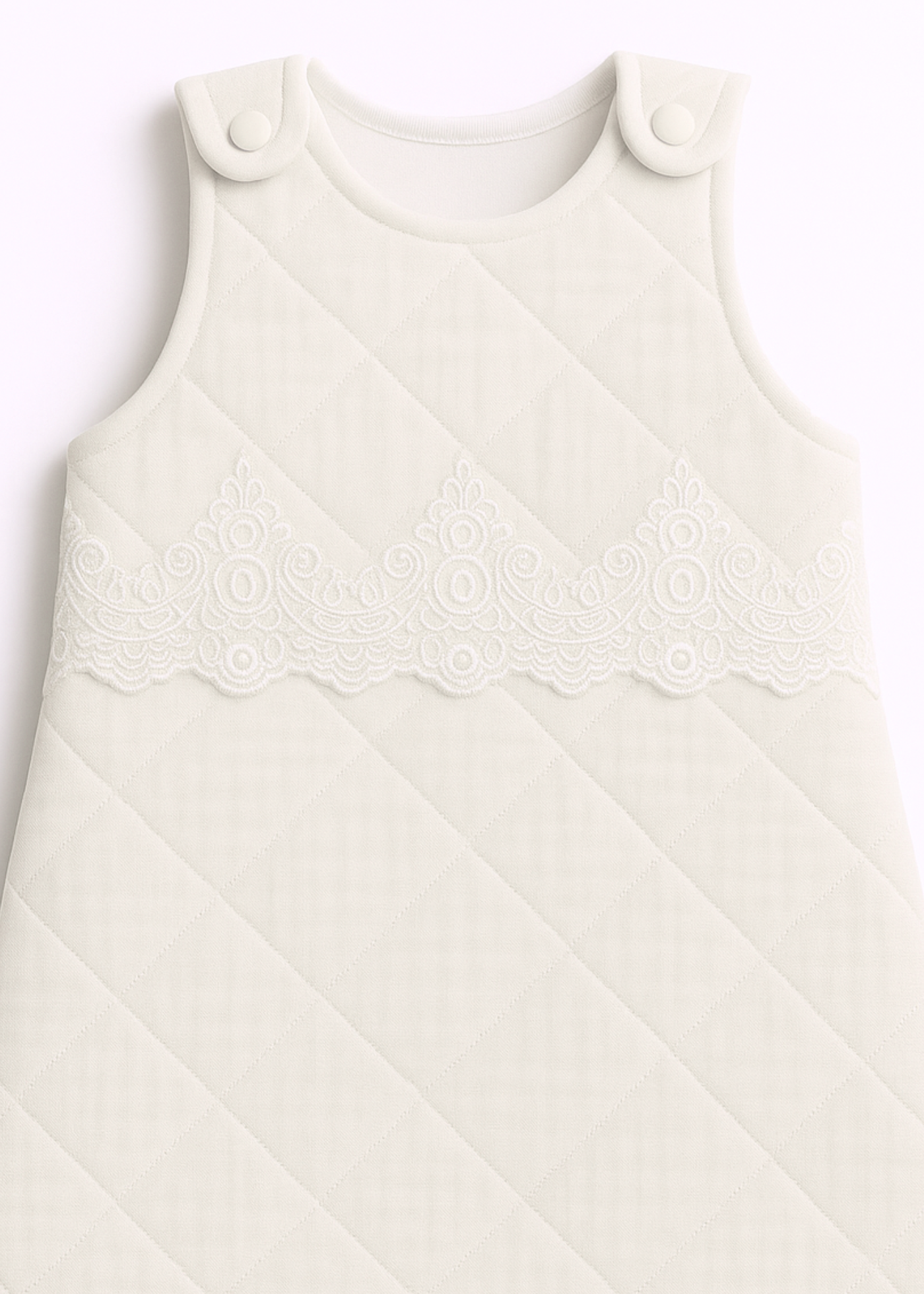 Girls' Sleeping Bag Cream Embroidery AnneBebe 