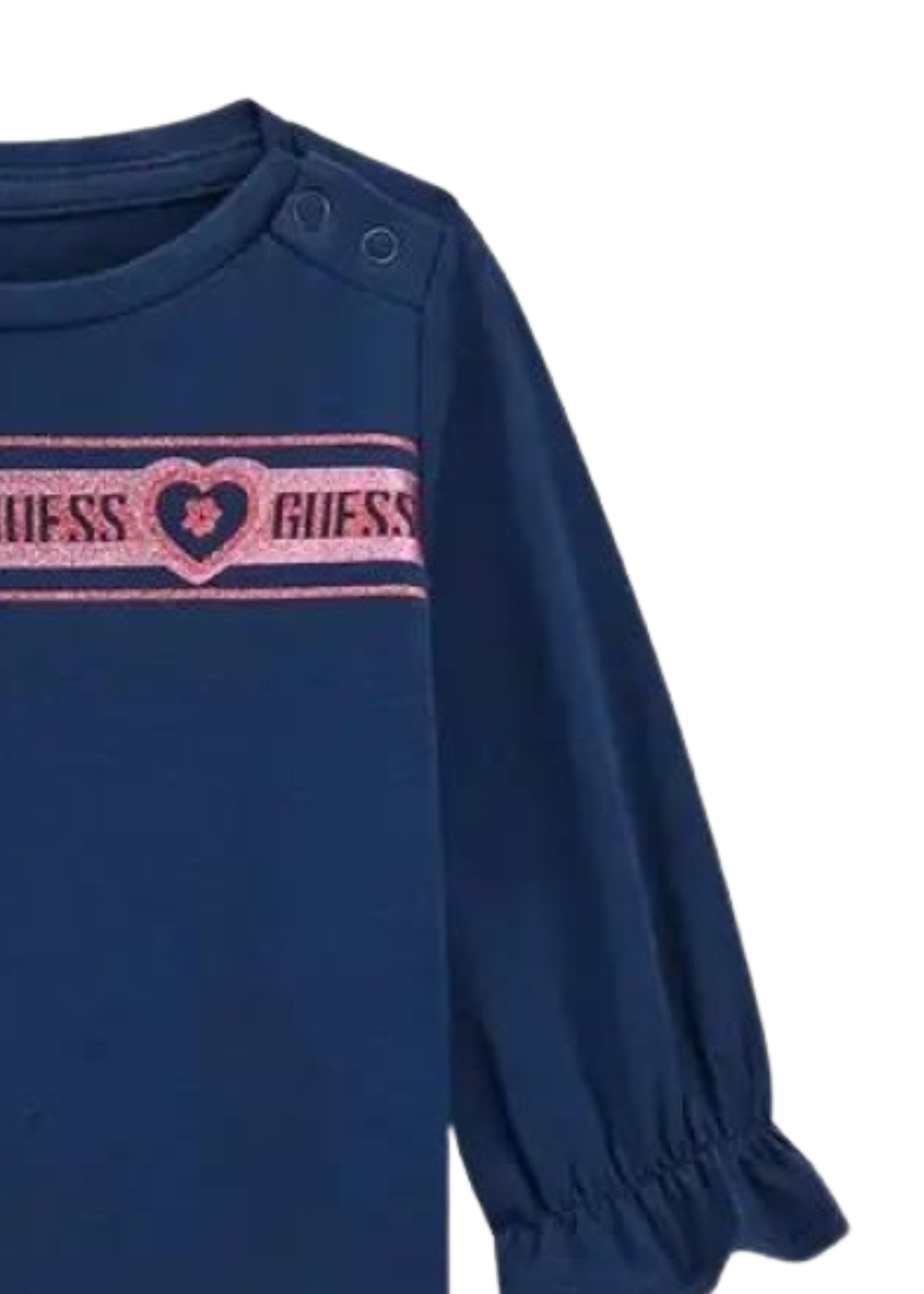 Bluza Bleumarin cu Maneca Lunga cu Logo cu Glitter K5YI23 K6YW4 G7HR Guess