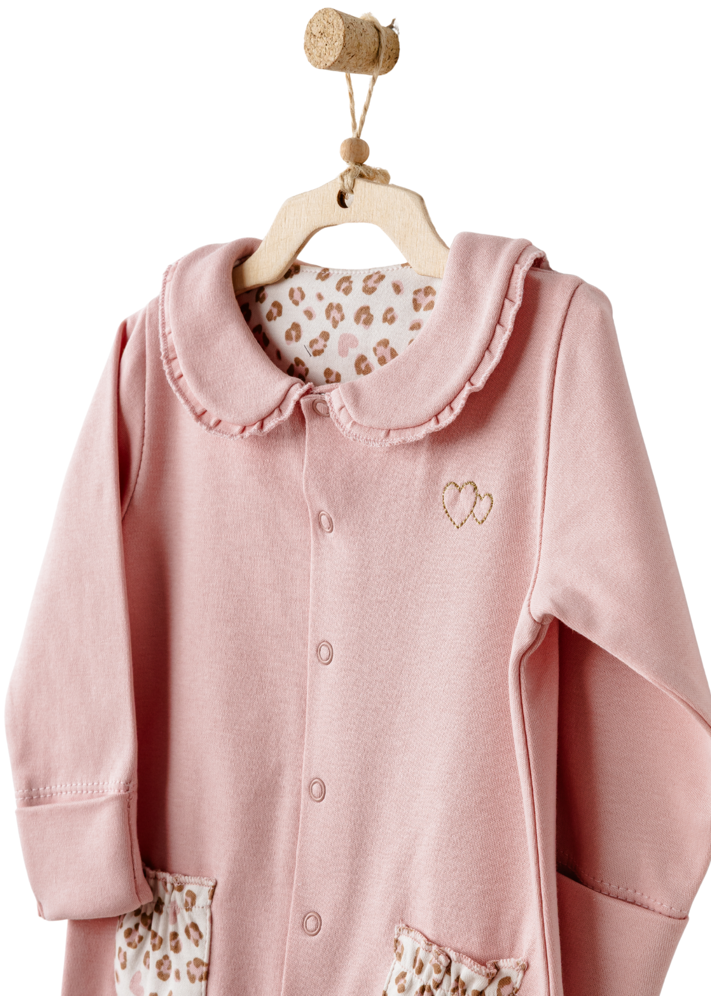 Salopeta Lunga Roz cu Buzunare Animal Print AC26240 Andywawa