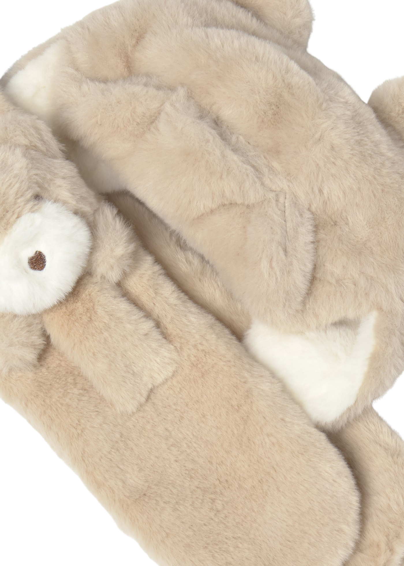 Set Caciula si Fular Blana Bej cu Urs 10020 Mayoral