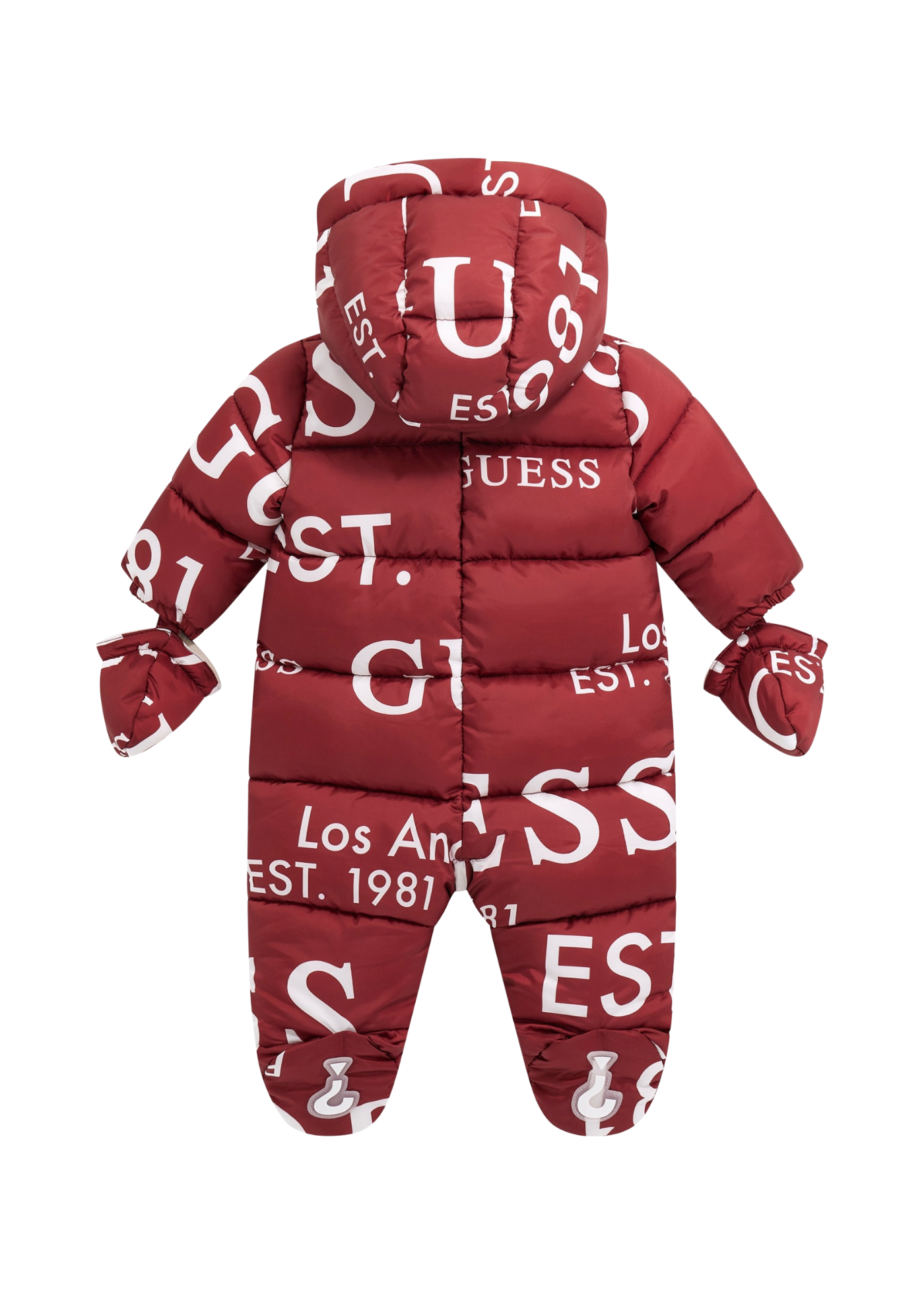 Combinezon Matlasat din Fas Grena cu Print Litere H5BW00 WCFM0 P54O Guess