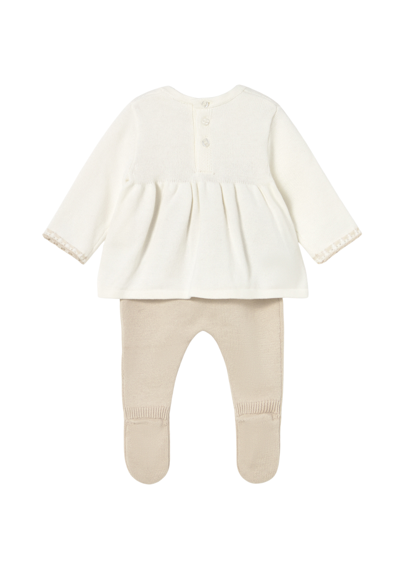 Set 2 Piese Tricotat Bej Bluza si Pantaloni Lungi 2553 Mayoral