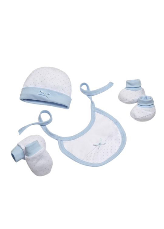 Set 4 Piese Nou Nascut 0-1 Luna Alb-Bleu SET01 Interbaby