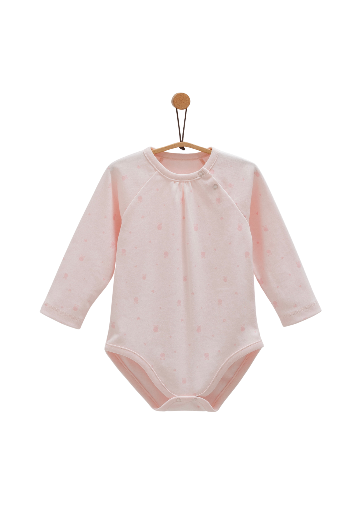 Set 2 Body cu Maneca Lunga Roz cu Iepure BK1483 Mell Sweet Baby