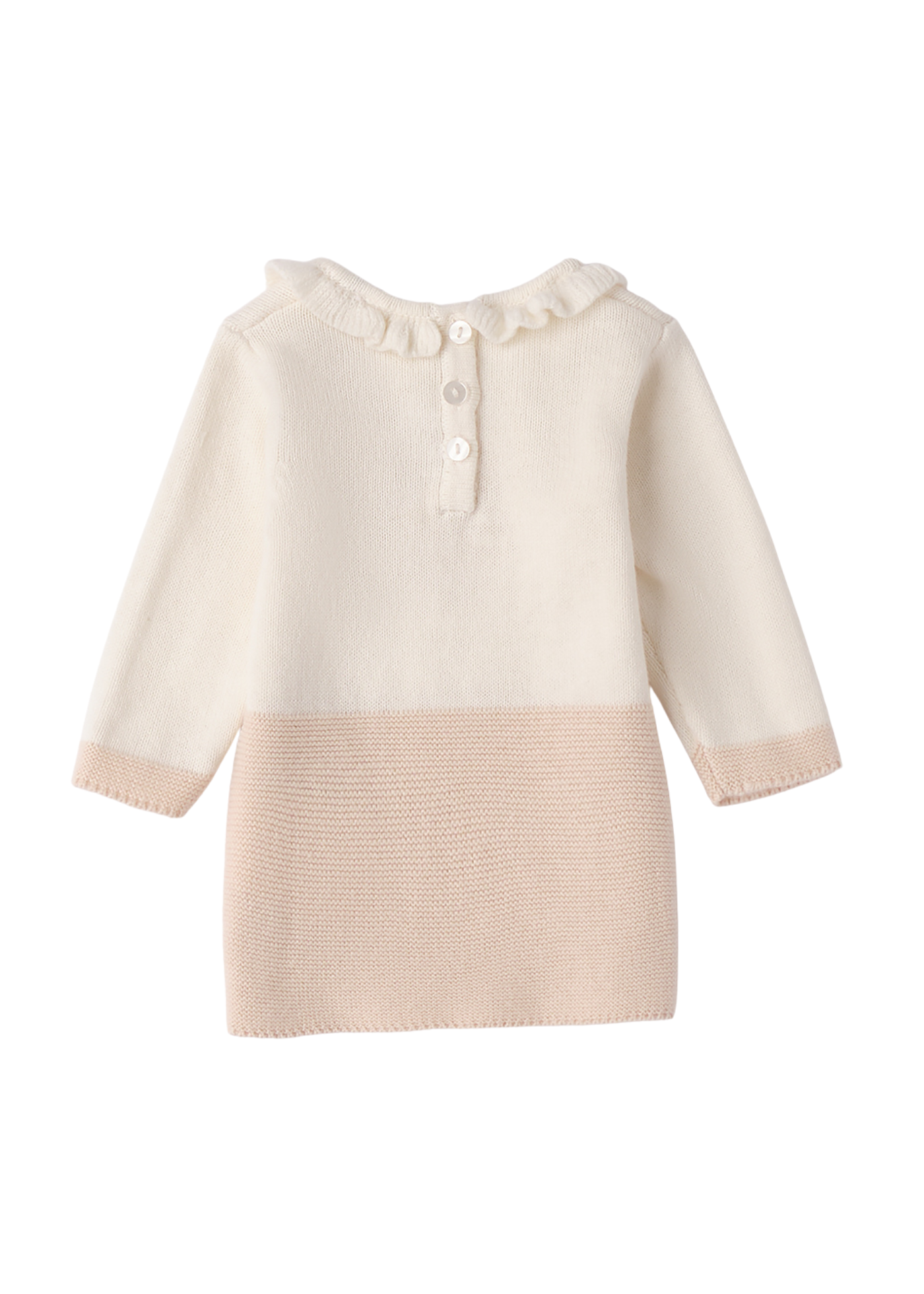 Rochie Tricotata Bej cu Maneca Lunga 3.F720/00 Minibanda