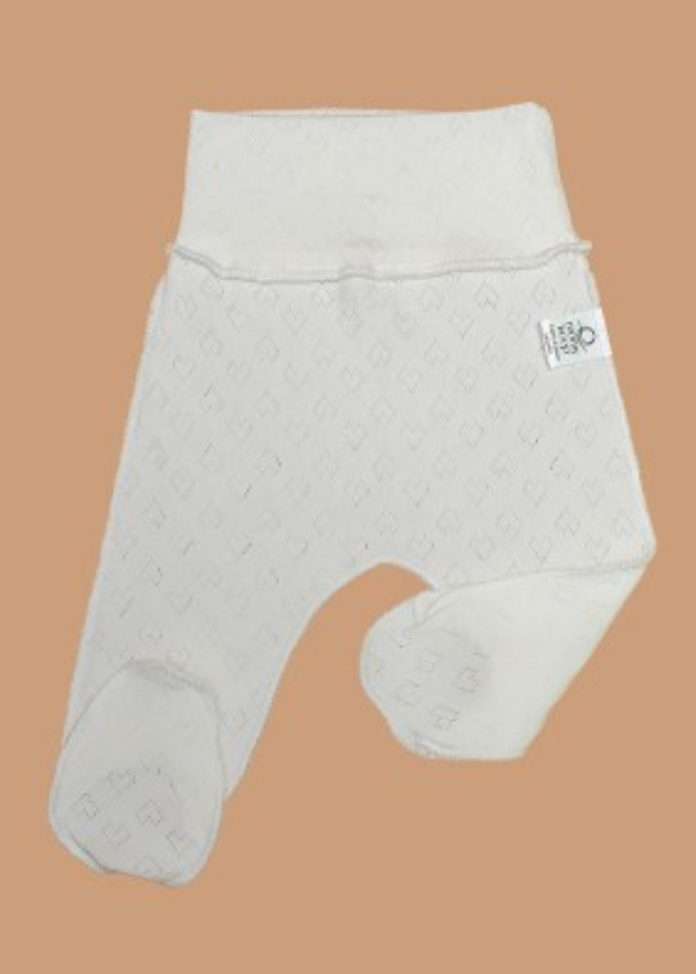 Pantaloni Nou-Nascut cu Botosi Crem din Bumbac Impregnat cu Lanolina MOM-54 Momykeep