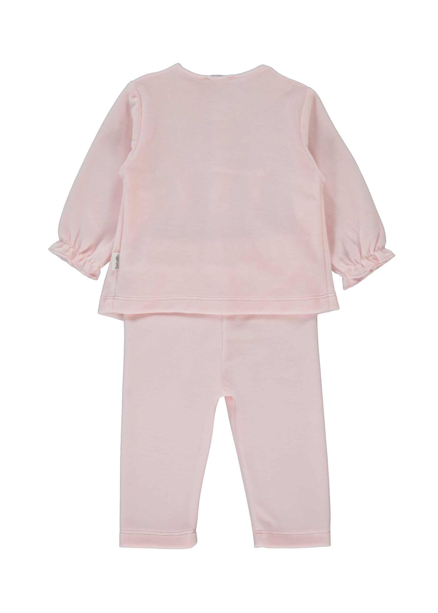 Set 3 Piese Jacheta si Pantaloni Catifea Roz si Bluza Crem K5088 Bebetto