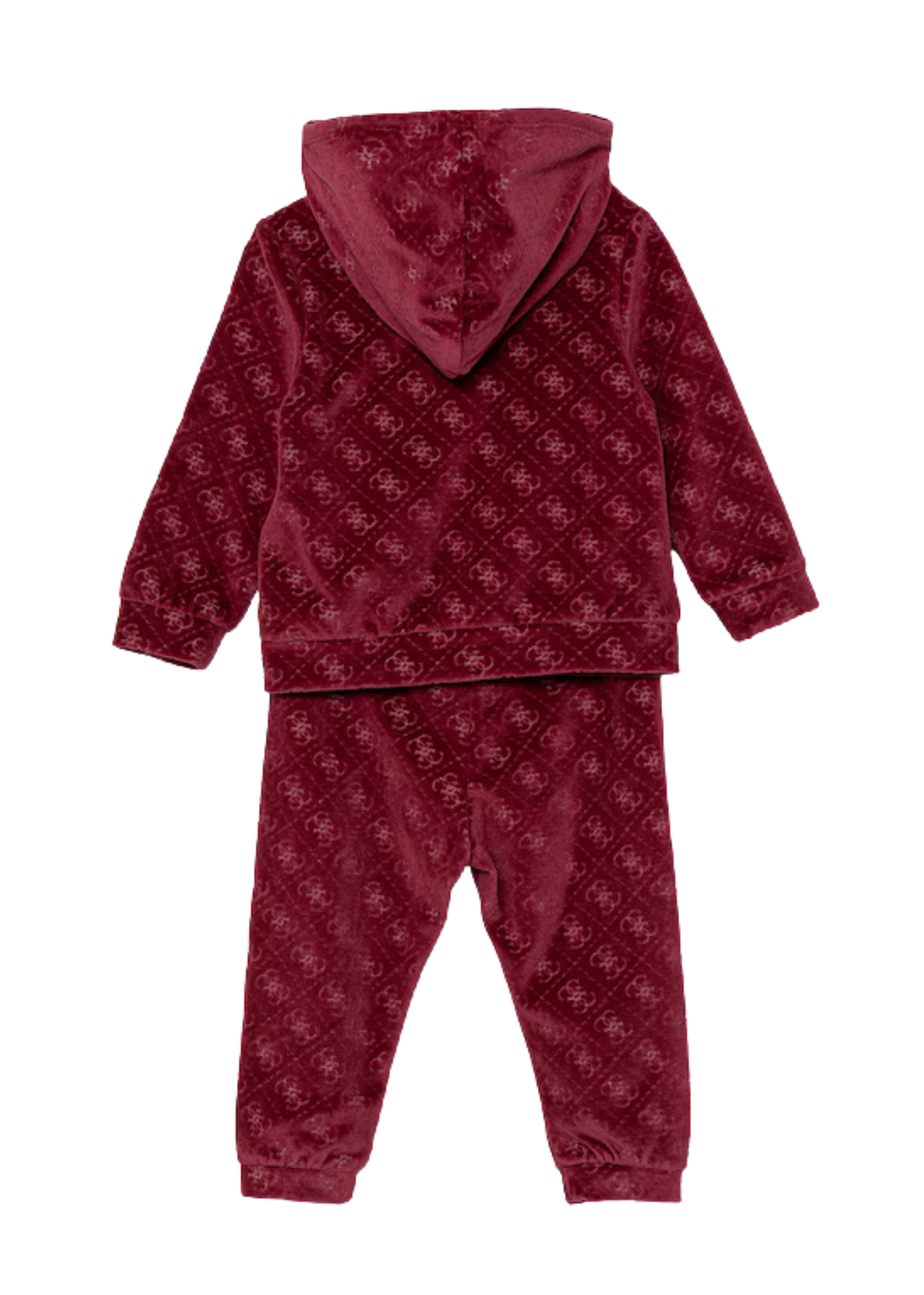 Trening 3 Piese Hanorac si Pantaloni Velur Bordo si Body cu Maneca Lunga H5BW02 KAVN4 FZF9 Guess