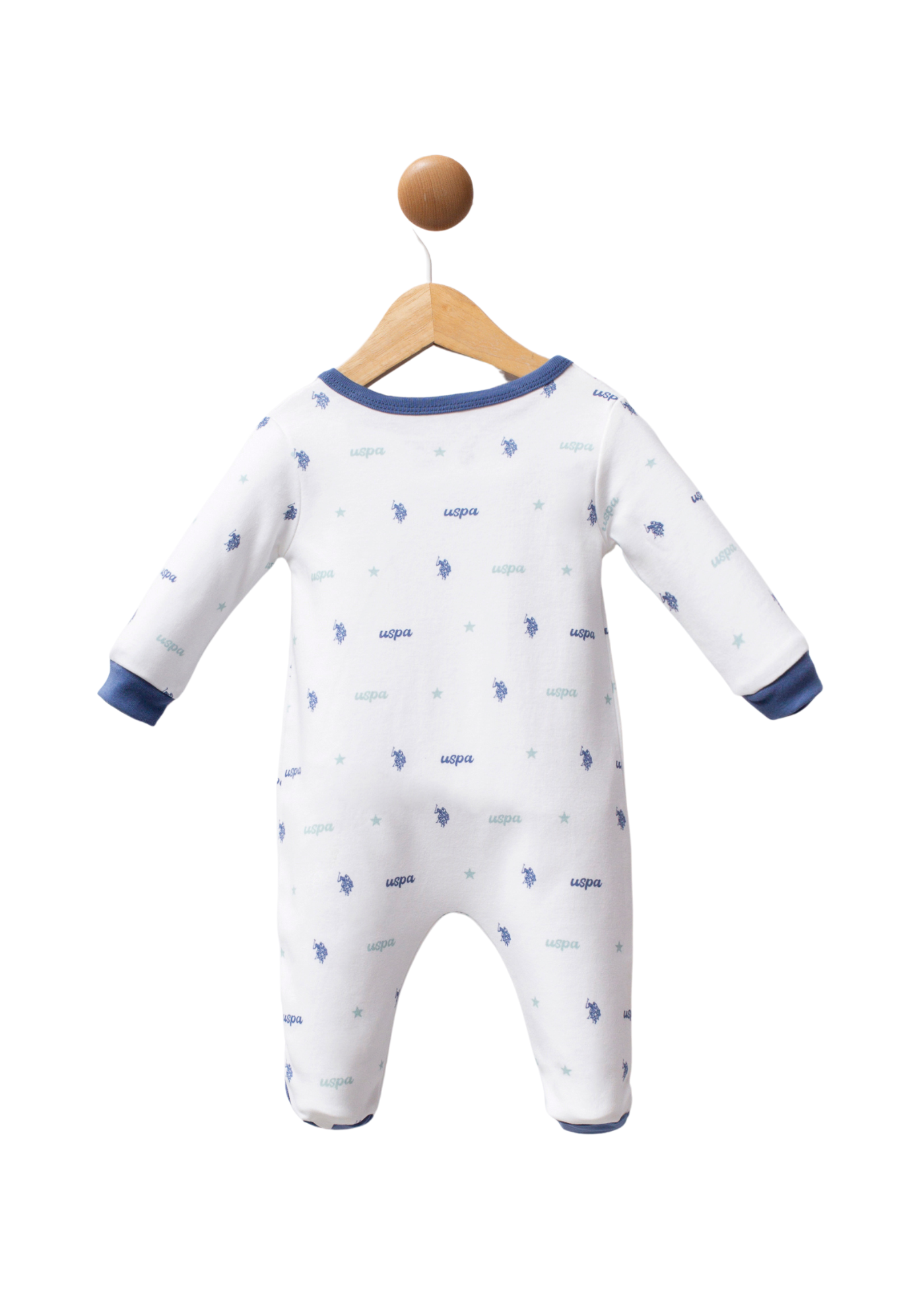 Salopeta Lunga Ivory Imprimeu Logo Albastru cu Capse USB2248 Us Polo Assn