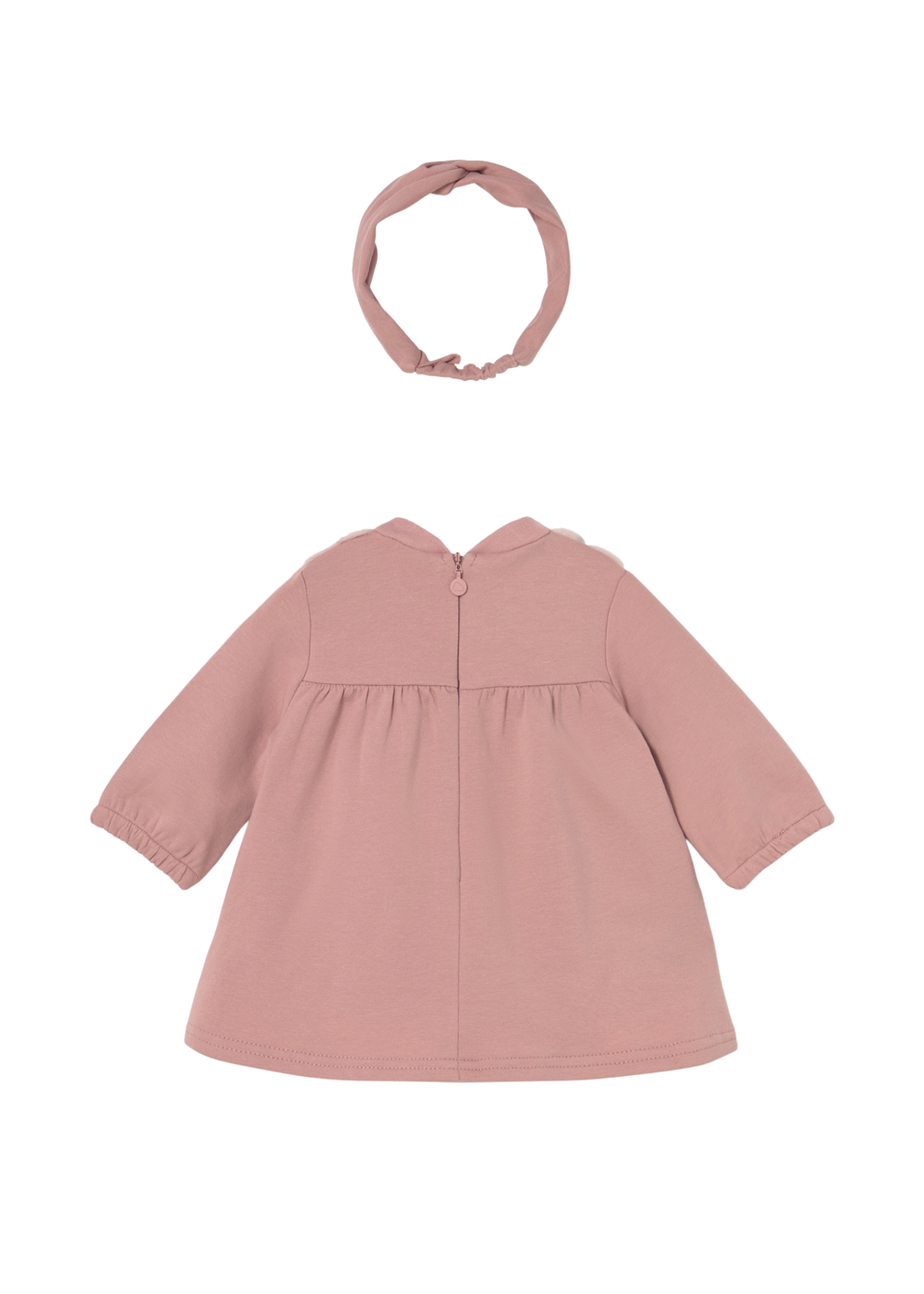 Rochie Roz cu Blana, Maneca Lunga si Geanta Catel 2823 Mayoral