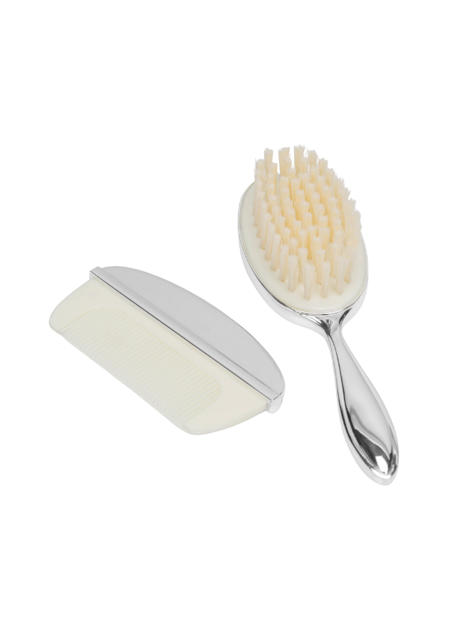 Set Perie si Pieptan Argintate cu Urs 6310 Celebrations