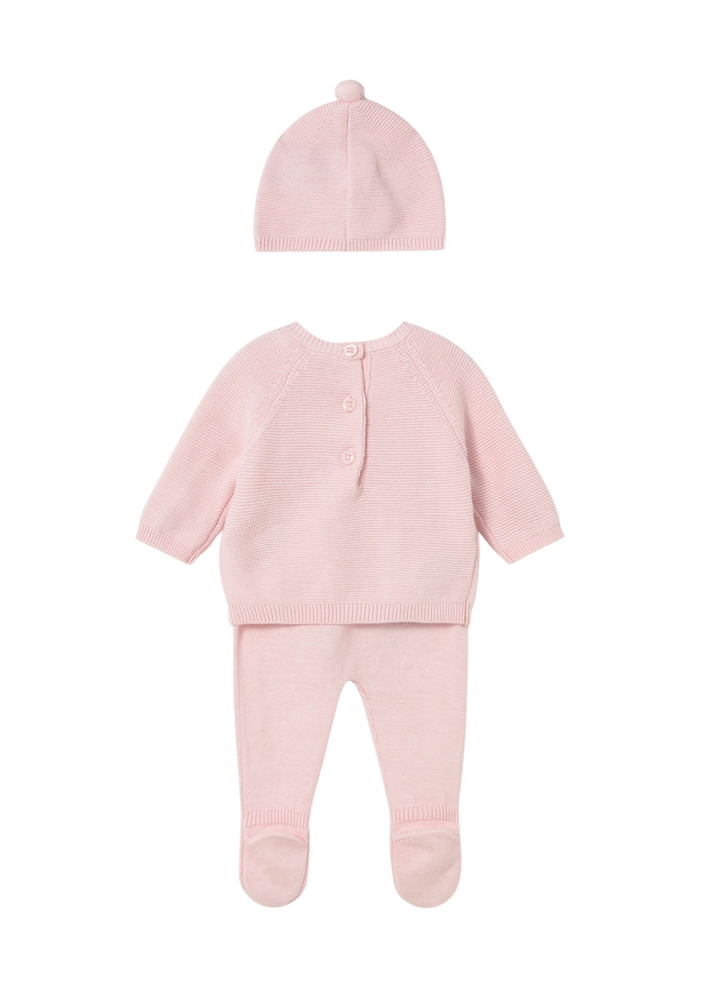 Set 3 Piese Tricotat Roz Pantaloni Bluza si Fes 2564 Mayoral