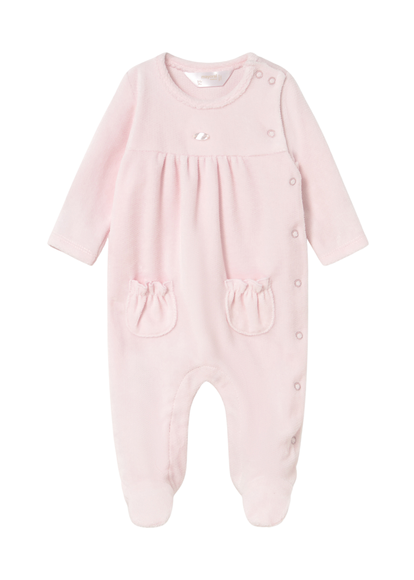 Set 2 Salopete Lungi Velur Crem cu Roz 2706 Mayoral