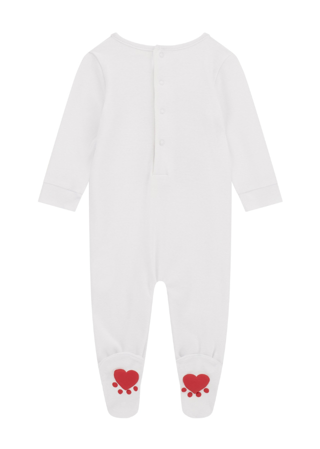 Salopeta Lunga din Bumbac Alb cu Urs H5YW11 KA6W4 G011 Guess