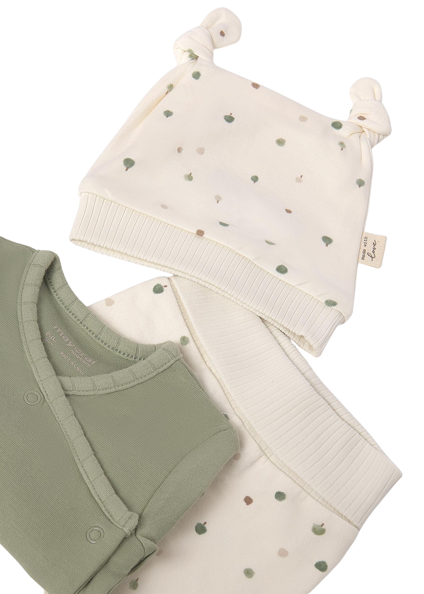 Set 3 Piese Bluza Petrecuta Pantaloni si Fes Verde cu Bej 9980 Mayoral