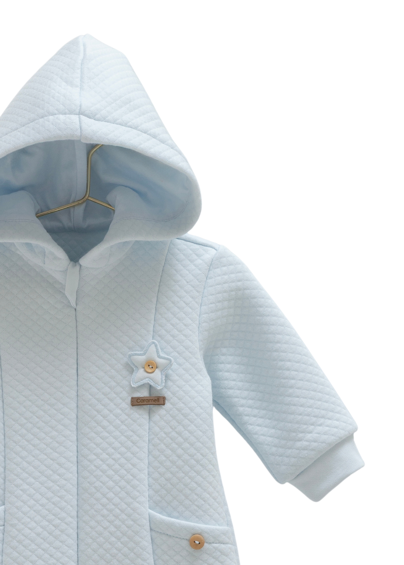 Combinezon Bleu Bumbac Matlasat cu Gluga TE2042 Mell Sweet Baby