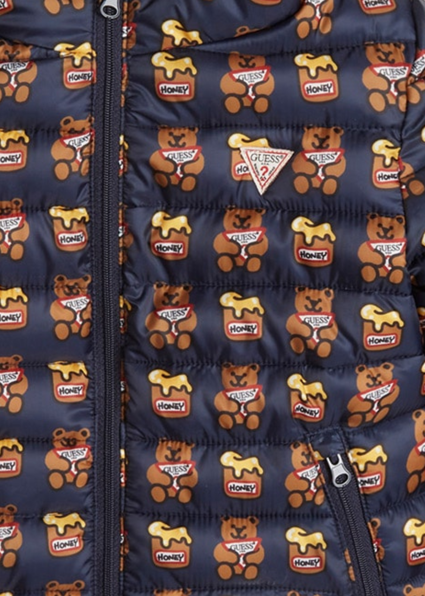 Geaca din Fas Bleumarin cu Ursuleti H1YT03 WB310 GBMT Guess