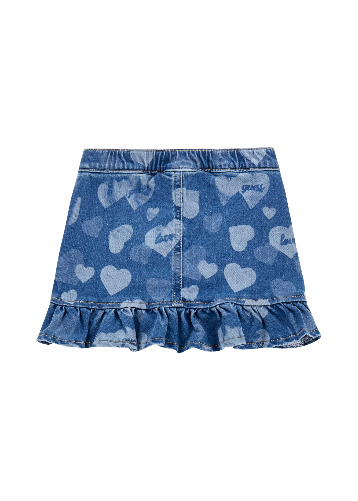 Fusta Denim cu Imprimeu Inimi K5YD02 D4CA0 PTGO Guess