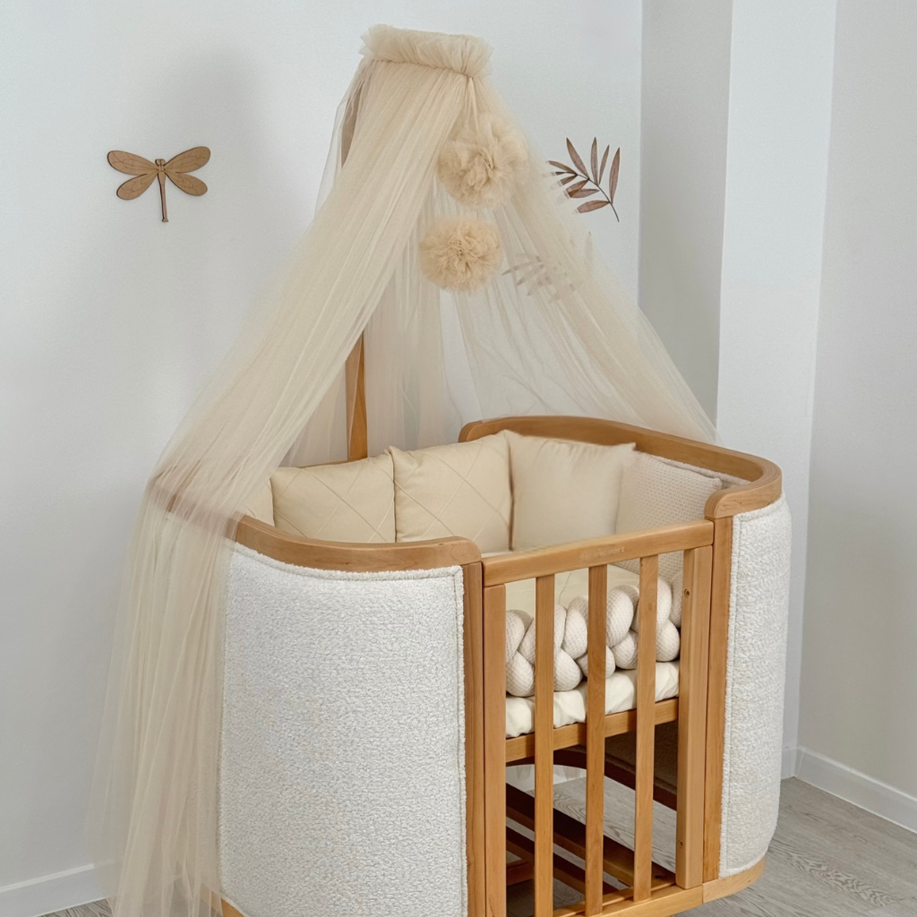 Crib Bedding Set 60x120 cm Satin Platinum Beige Ingvart