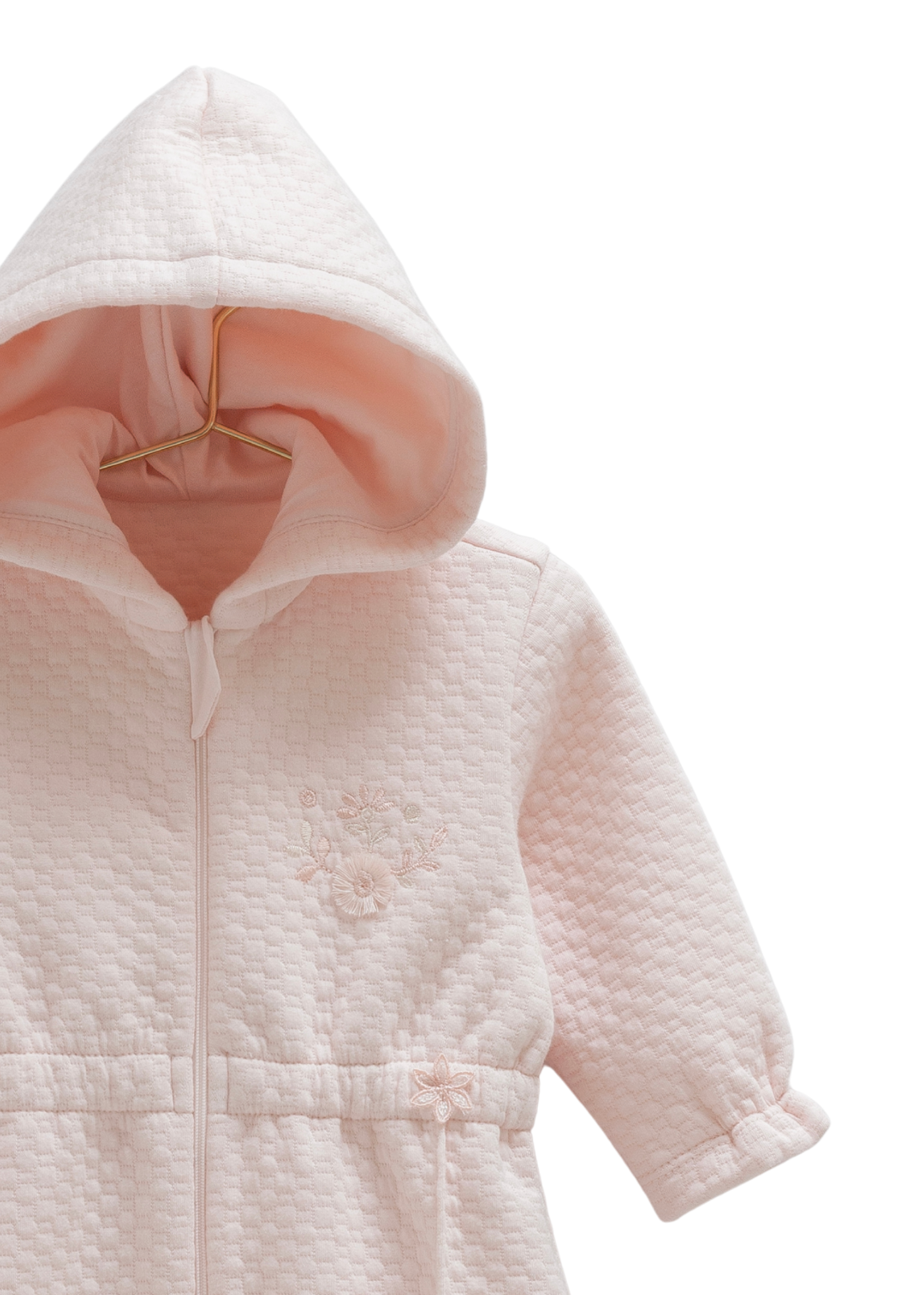 Combinezon Roz din Bumbac cu Fermoar si Elastic in Talie TK2030 Mell Sweet Baby