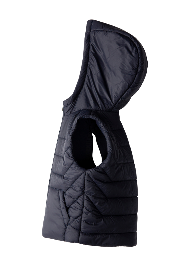 Vesta din Fas Bleumarin cu Fermoar M53120 Midimod Gold