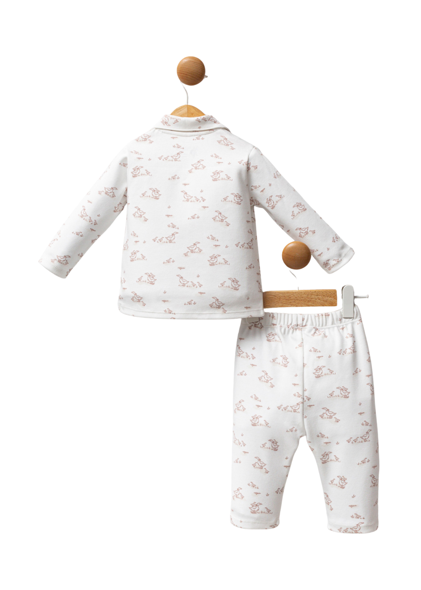 Pijama 2 Piese Alb cu Bej cu Imprimeu Gaste USB2708 Us Polo Assn