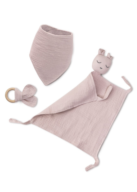 Set Jucarie Batista, Bandana si Jucarie dentitie roz SET41 Interbaby