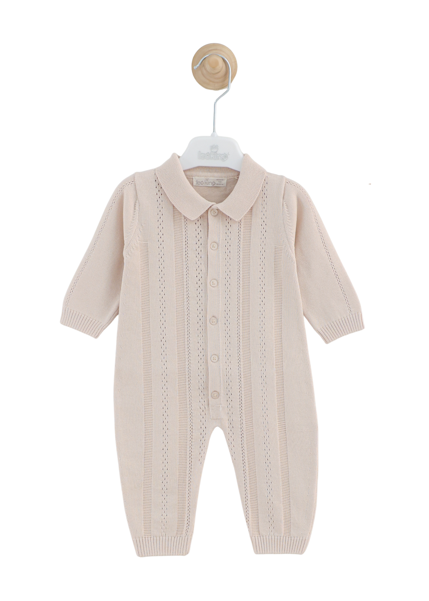 Salopeta Tricotata Lunga Bej cu Fes 7440 Leo King